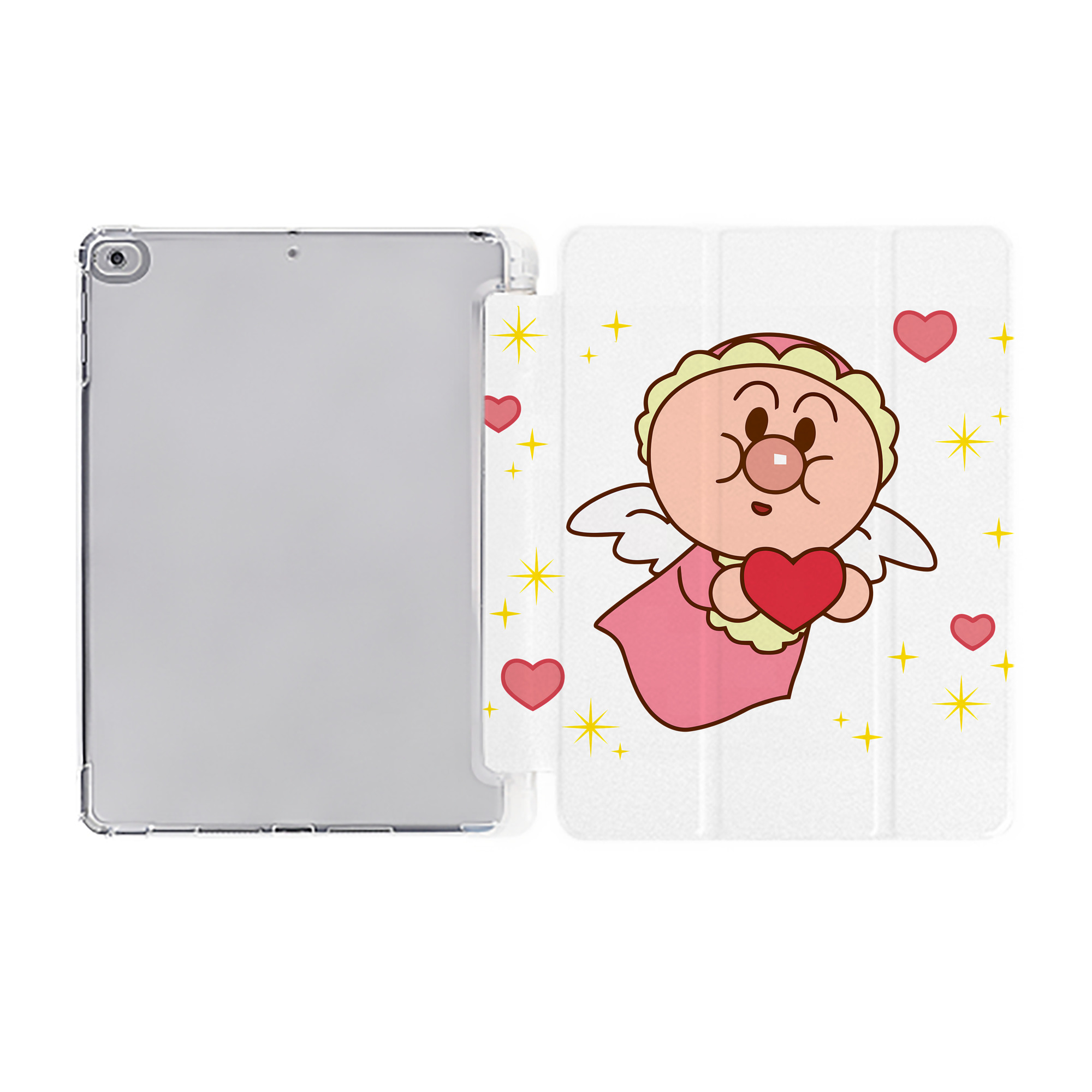 （画像用） アンパンマン Anpanman IPad ケース ペン収納付き 三つ折りスタンド PUレザー×シリコン 対応機種9.5/10.5/10.9インチ